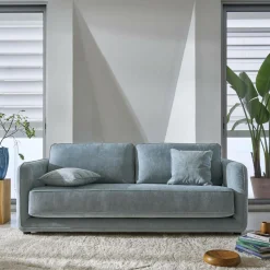 Canapé convertible tissu Paxi - Bleu Clair