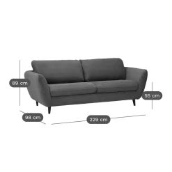 Canapé convertible tissu Persson - Bleu Marine