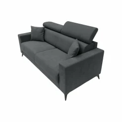 Canapé convertible tissu recyclé déhoussable Alden - Anthracite - Grand 2 places