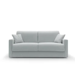 Canapé convertible tissu recyclé déhoussable Aubin - Gris Clair - Grand 3 places