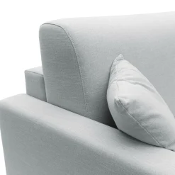 Canapé convertible tissu recyclé déhoussable Aubin - Gris Clair - Grand 3 places