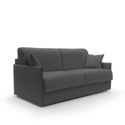 Canapé convertible tissu recyclé déhoussable Arthur - Anthracite - Grand 2 places