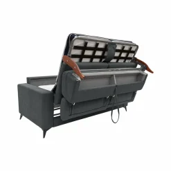 Canapé convertible tissu recyclé déhoussable Alden - Anthracite - Grand 3 places