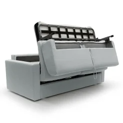 Canapé convertible tissu recyclé déhoussable Aubin - Gris Clair - Grand 2 places
