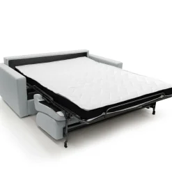 Canapé convertible tissu recyclé déhoussable Aubin - Gris Clair - Grand 2 places