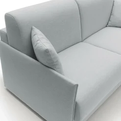 Canapé convertible tissu recyclé déhoussable Arthur - Gris Clair - Grand 3 places