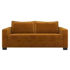 Canapé convertible velours Octave - Jaune Mordoré