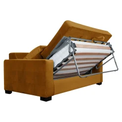 Canapé convertible velours Octave - Jaune Mordoré