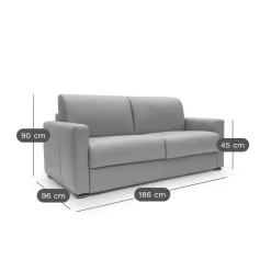 Canapé cuir Aubin - Anthracite - 3 places