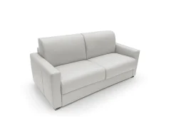 Canapé cuir Aubin - Blanc - Grand 2 places