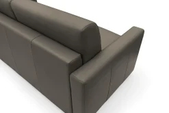 Canapé cuir Aubin - Chocolat - Grand 3 places