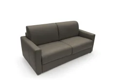 Canapé cuir Aubin - Chocolat - Grand 2 places
