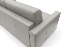 Canapé cuir Aubin - Gris Clair - Grand 2 places