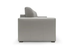 Canapé cuir Aubin - Gris Clair - 3 places