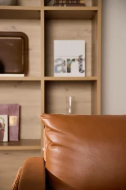 Canapé cuir Basile - Cognac - Grand 2 places