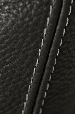 Canapé cuir Basile - Noir - Grand 2 places