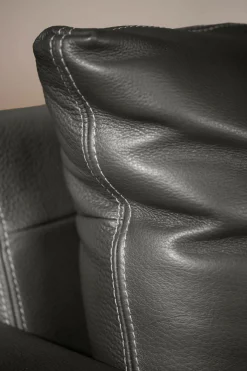 Canapé cuir Basile - Noir - Grand 3 places