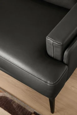 Canapé cuir Basile - Noir - Grand 3 places