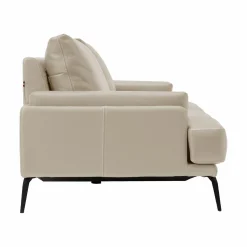 Canapé cuir Basile - Sable - Grand 2 places