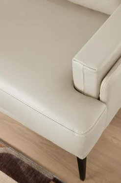 Canapé cuir Basile - Sable - Grand 2 places