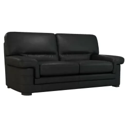 Canapé cuir Melbourne - Noir - 3 places
