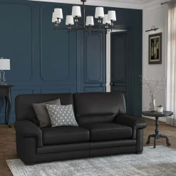 Canapé cuir Melbourne - Noir - 3 places