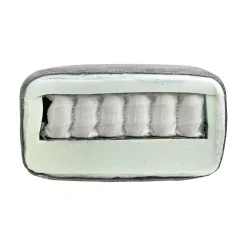 Canapé cuir têtières relevables Ben - Gris Clair - Grand 3 places