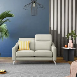 Canapé cuir têtières relevables Ben - Lune - Grand 2 places