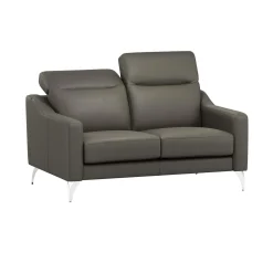 Canapé cuir têtières relevables Ben - Ardoise - Grand 2 places