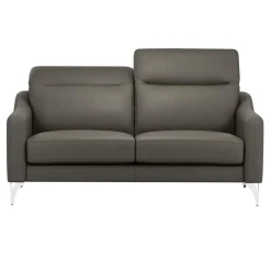 Canapé cuir têtières relevables Ben - Ardoise - 3 places