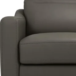 Canapé cuir têtières relevables Ben - Ardoise - 3 places