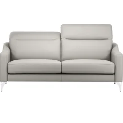 Canapé cuir têtières relevables Ben - Blanc - Grand 3 places