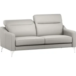 Canapé cuir têtières relevables Ben - Blanc - Grand 3 places