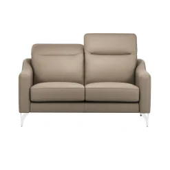 Canapé cuir têtières relevables Ben - Tourterelle - Grand 2 places
