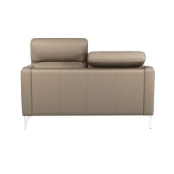 Canapé cuir têtières relevables Ben - Tourterelle - Grand 2 places