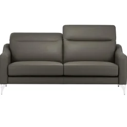 Canapé cuir têtières relevables Ben - Ardoise - Grand 3 places