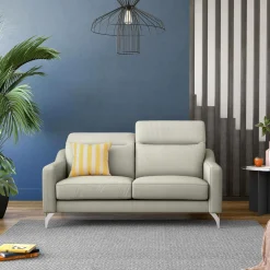 Canapé cuir têtières relevables Ben - Lune - 3 places