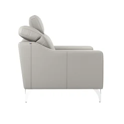 Canapé cuir têtières relevables Ben - Blanc - 2 places