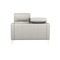 Canapé cuir têtières relevables Ben - Blanc - 2 places