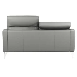 Canapé cuir têtières relevables Ben - Platine - 3 places