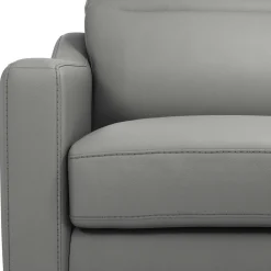 Canapé cuir têtières relevables Ben - Platine - 3 places