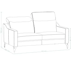 Canapé cuir têtières relevables Ben - Platine - 3 places