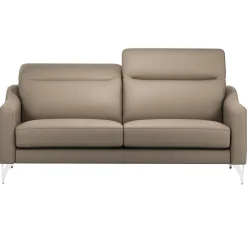 Canapé cuir têtières relevables Ben - Tourterelle - Grand 3 places