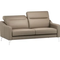 Canapé cuir têtières relevables Ben - Tourterelle - Grand 3 places