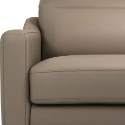 Canapé cuir têtières relevables Ben - Tourterelle - Grand 3 places