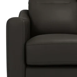 Canapé cuir têtières relevables Ben - Noir - 2 places