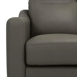 Canapé cuir têtières relevables Ben - Ardoise - 2 places