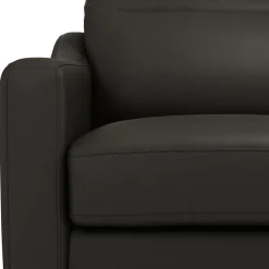 Canapé cuir têtières relevables Ben - Noir - 3 places