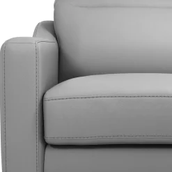 Canapé cuir têtières relevables Ben - Gris Clair - 3 places