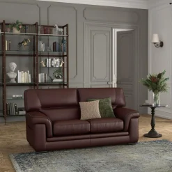 Canapé cuir Valentina - Marron Foncé - 2 places